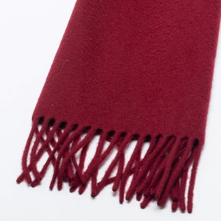 مملوكة مسبقًا Loro Piana Dark Red Cashmere Grande Unita Muffler 