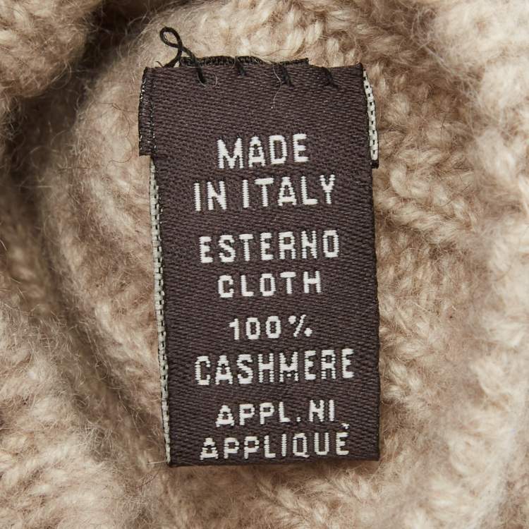 Pre Owned Loro Piana Beige Cashmere and Mink Gloves S