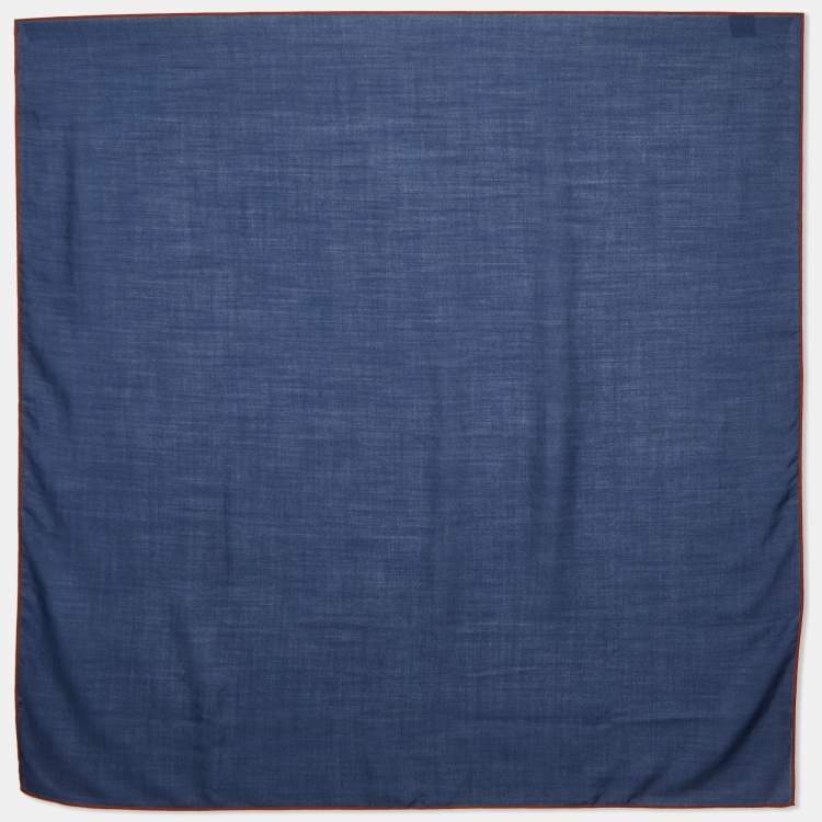 Pre Owned Loro Piana Dark Blue Cashmere & Silk Scarf