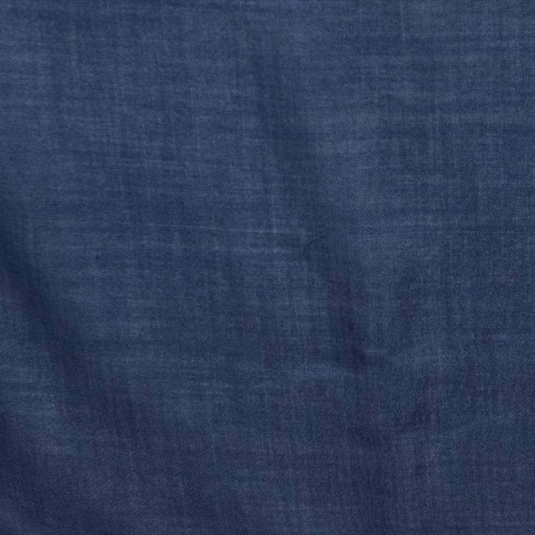 Pre Owned Loro Piana Dark Blue Cashmere & Silk Scarf