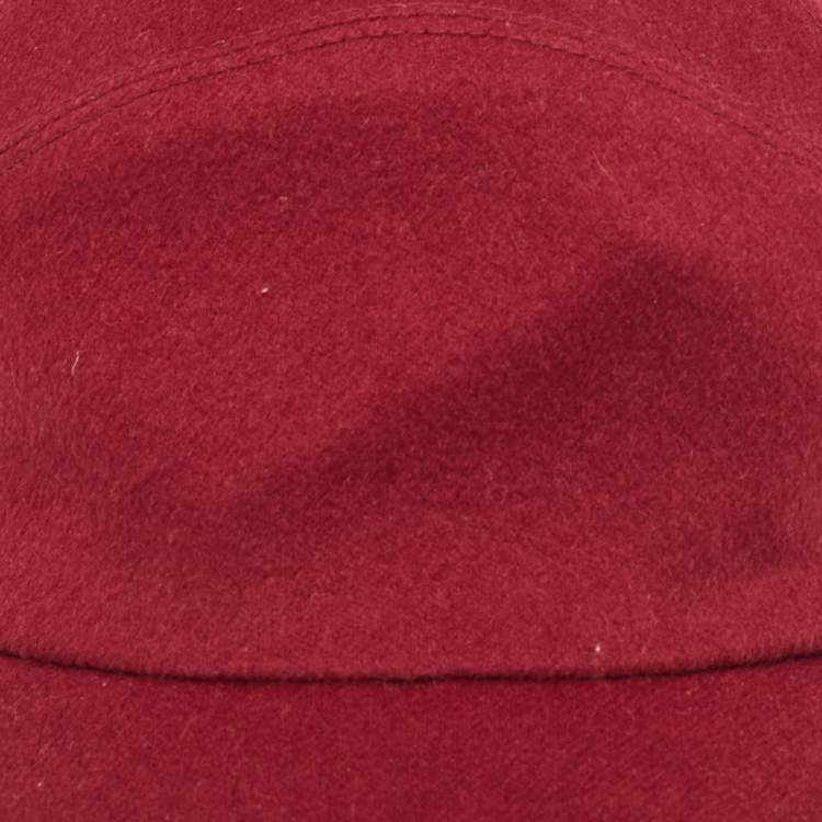 Pre Owned Loro Piana Red Cashmere Storm System Baseball Cap S
