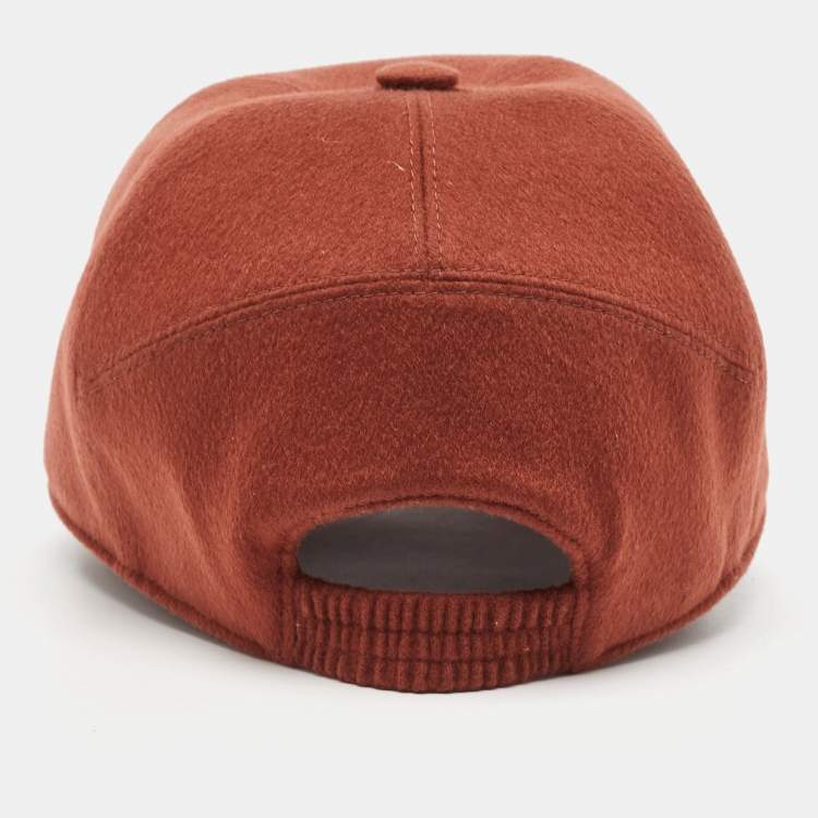 Pre Owned Loro Piana Brown Cashmere Green Storm System Baseball Cap S