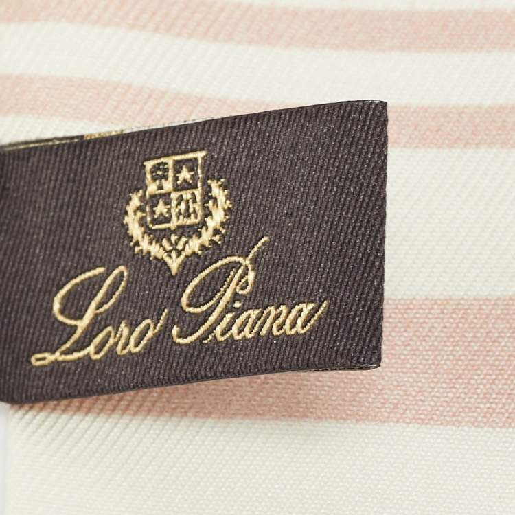 Pre Owned Loro Piana White Printed Silk Bandeau 