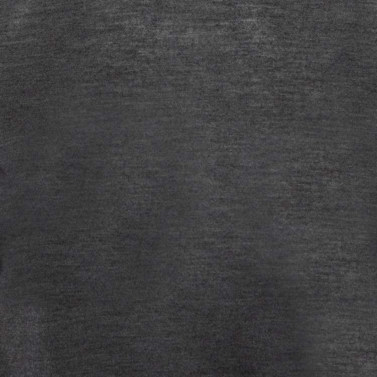 Pre Owned Loro Piana Grey Stretch Knit Turtle Neck Jumper S