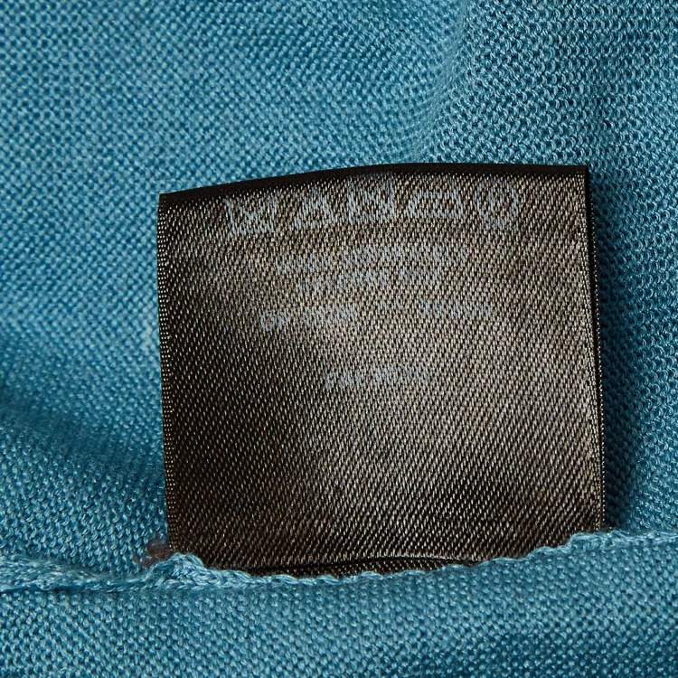 مملوكة مسبقًا Loro Piana Blue Rib Knit Silk Blend Sweater M