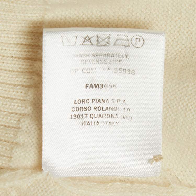 Pre Owned Loro Piana Cream Cashmere Knit Vest S