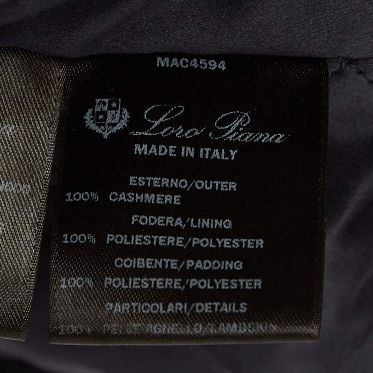 Pre Owned Loro Piana Navy Blue Cashmere Detachable Hood Zip-Up Jacket XS