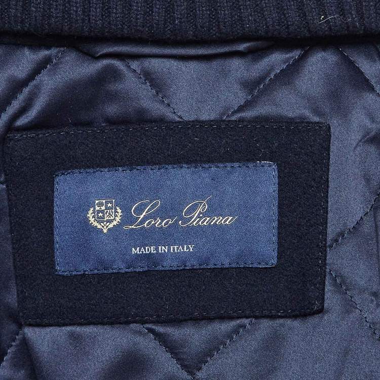 Pre Owned Loro Piana Navy Blue Cashmere Detachable Hood Zip-Up Jacket XS