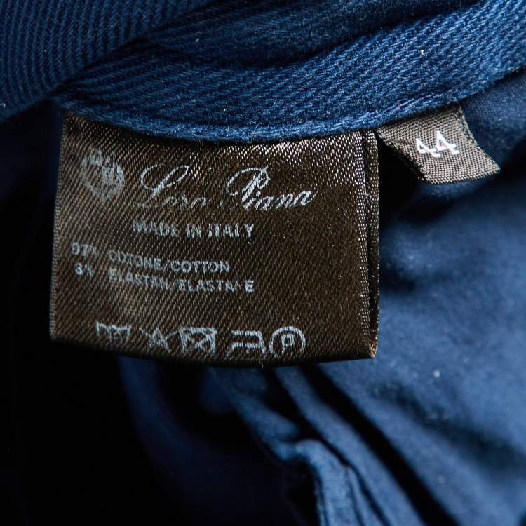 Pre Owned Loro Piana Navy Blue Denim Wide Leg Jeans M Waist 32"
