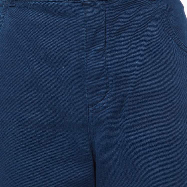 Pre Owned Loro Piana Navy Blue Denim Wide Leg Jeans M Waist 32"