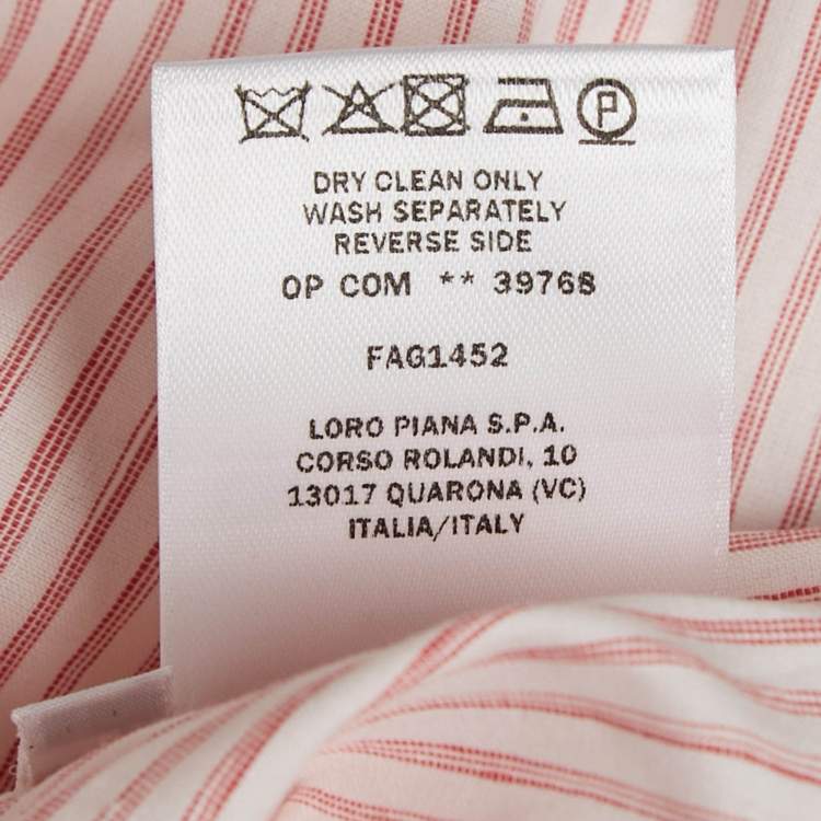 Pre Owned Loro Piana Pink Pinstripe Cotton Blend Tunic Top M