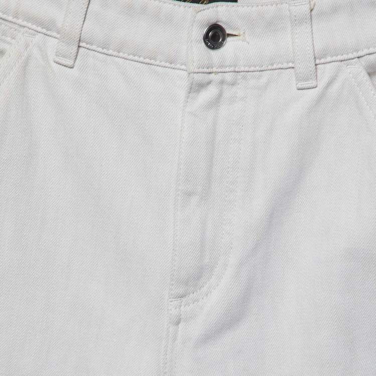 Pre Owned Loro Piana Ivory White Cotton Releigh Trousers XS