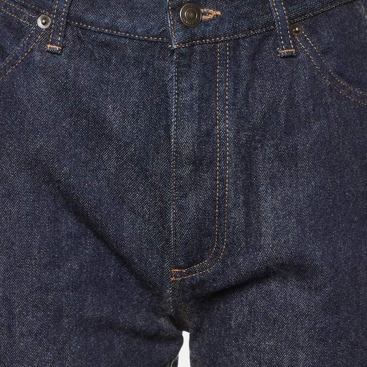 Pre Owned Loro Piana Dark Blue Wool and Cotton Denim Jeans M Waist 27"