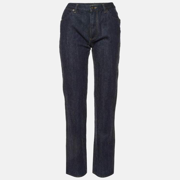 Pre Owned Loro Piana Dark Blue Wool and Cotton Denim Jeans M Waist 27"