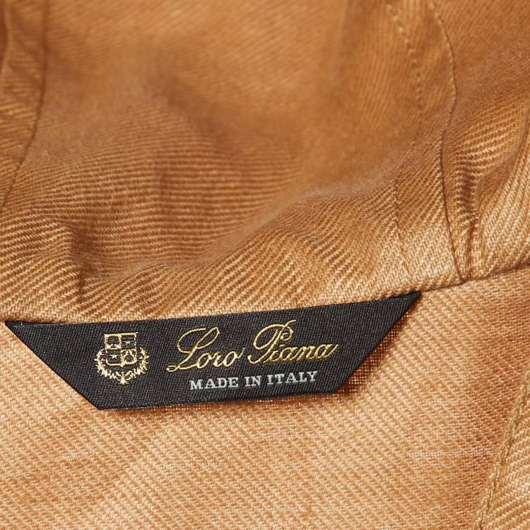 Pre Owned Loro Piana Brown Linen Bardhyl Hooded Jacket M