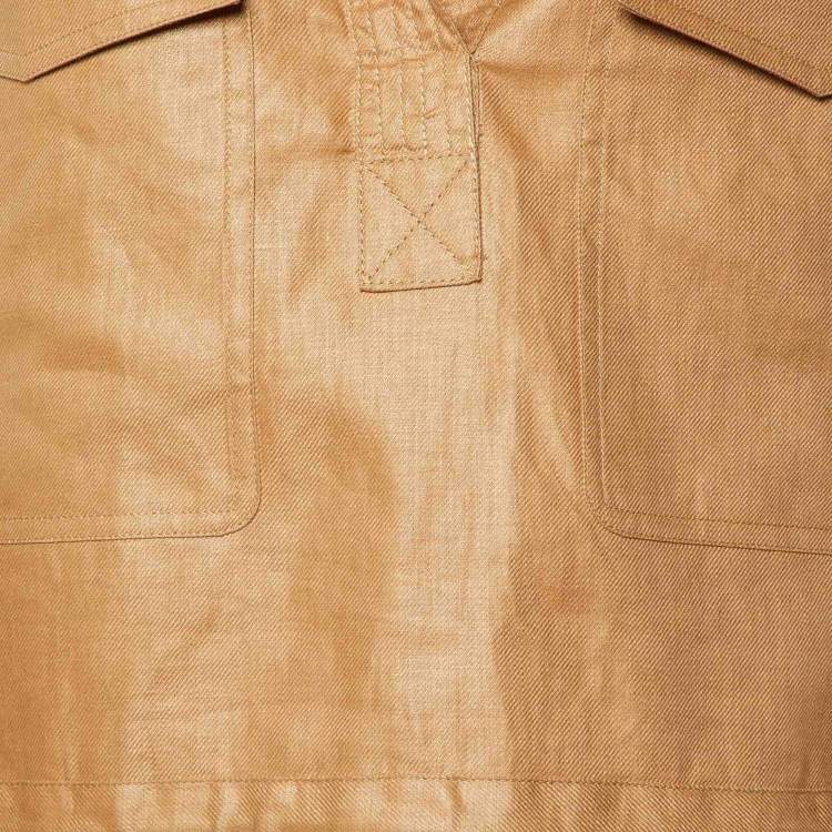 Pre Owned Loro Piana Brown Linen Bardhyl Hooded Jacket M