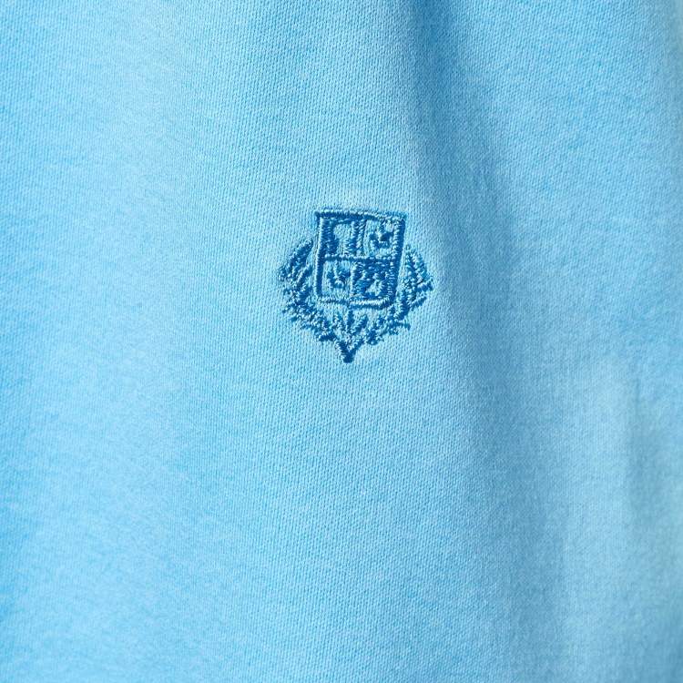Pre Owned Loro Piana Blue Logo Embroidered Cotton T-Shirt M