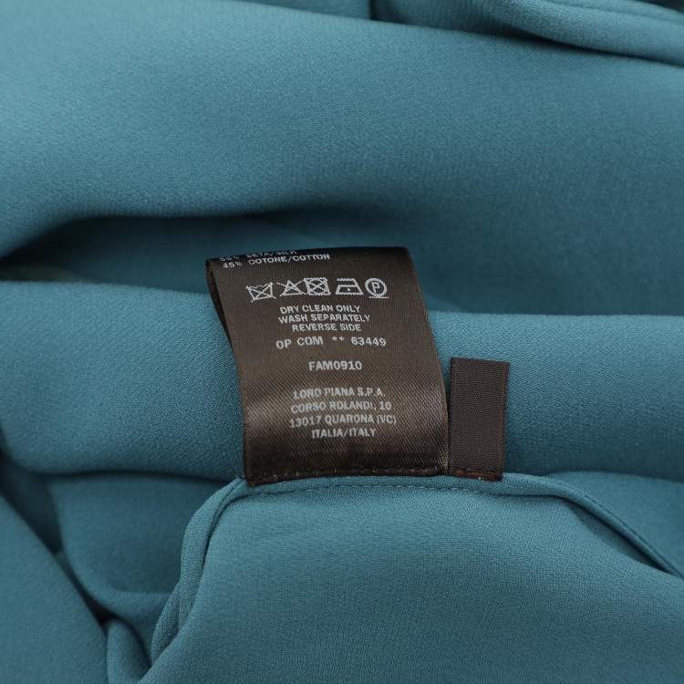 Pre Owned Loro Piana Blue Silk Hoodie XL