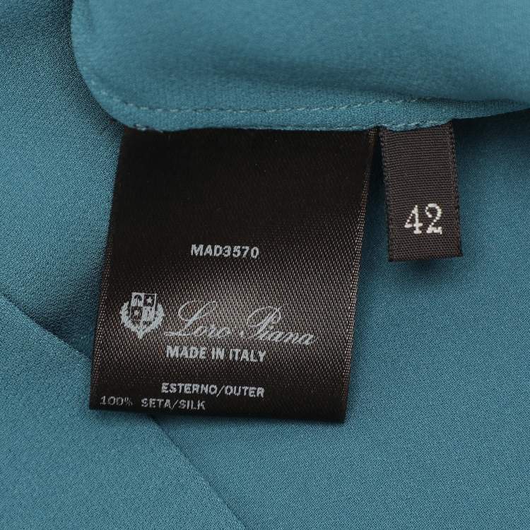 Pre Owned Loro Piana Blue Silk Hoodie XL