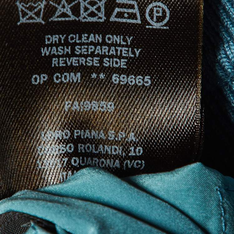 Pre Owned Loro Piana Blue Silk Crepe Joggers M