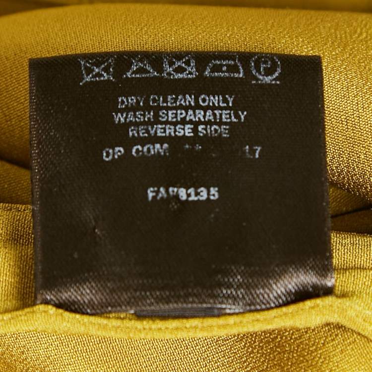 Pre Owned Loro Piana Green Silk Long Sleeve Blouse S