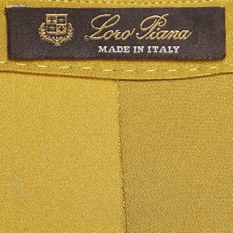Pre Owned Loro Piana Green Silk Long Sleeve Blouse S