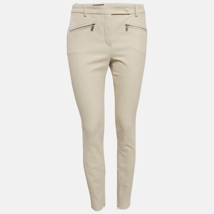Pre Owned Loro Piana Beige Stretch Cotton Trousers M