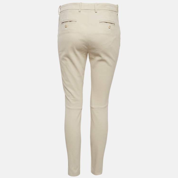 Pre Owned Loro Piana Beige Stretch Cotton Trousers M