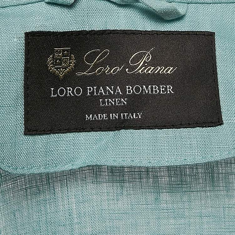 Pre Owned Loro Piana Green Linen Bomber Jacket and Joggers Set XS/S