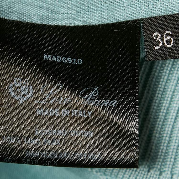 Pre Owned Loro Piana Green Linen Bomber Jacket and Joggers Set XS/S