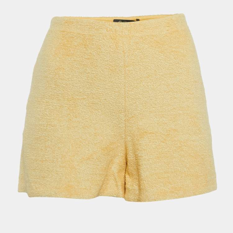 Pre Owned Loro Piana Yellow Terry Shorts M