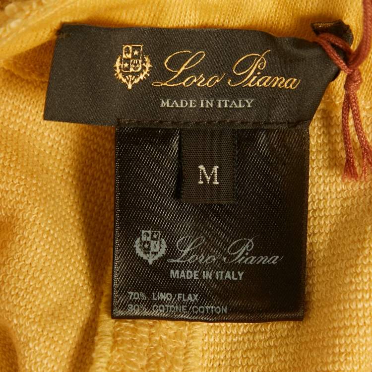 Pre Owned Loro Piana Yellow Terry Shorts M