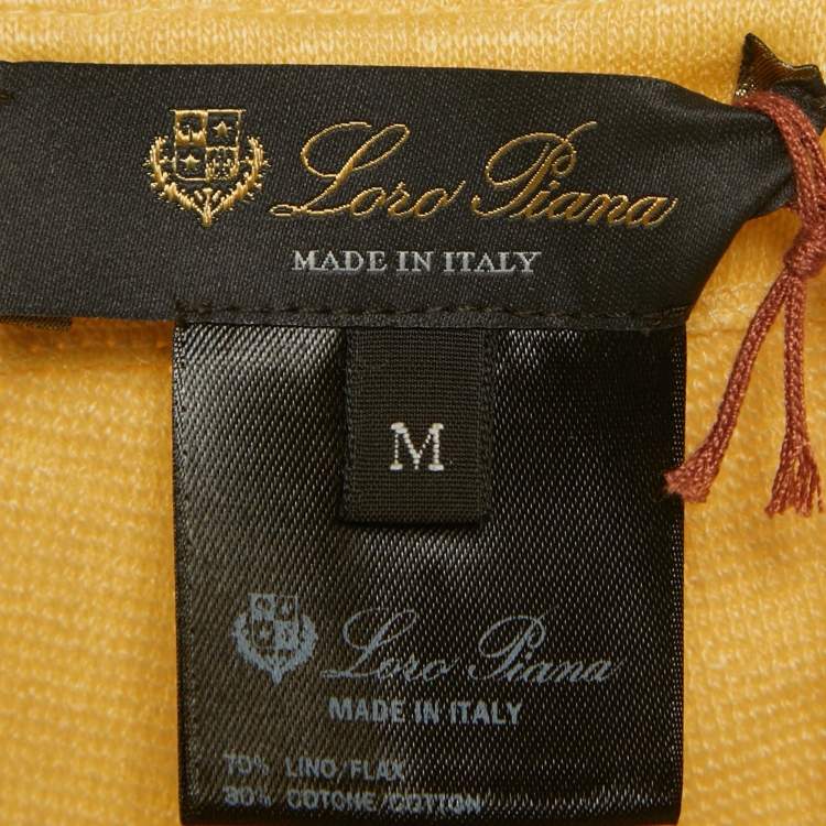 Pre Owned Loro Piana Yellow Terry Shorts M