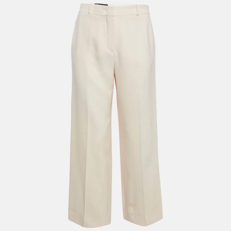 Pre Owned Loro Piana Light Pink Straight Leg Trousers M
