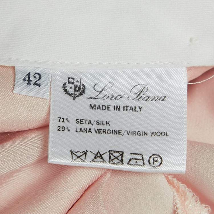 Pre Owned Loro Piana Light Pink Straight Leg Trousers M