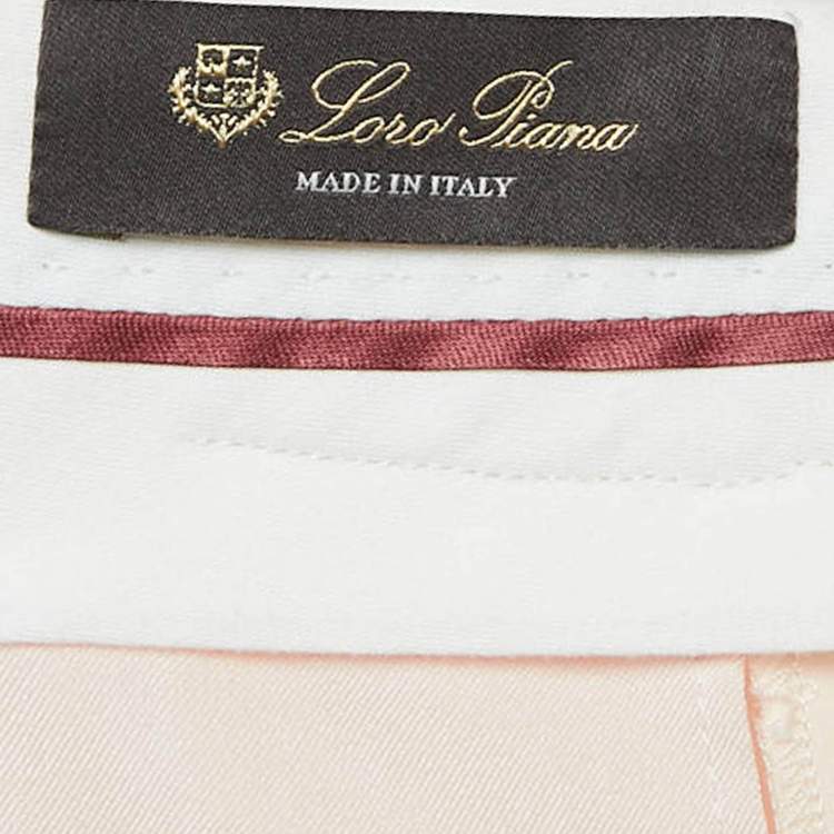 Pre Owned Loro Piana Light Pink Straight Leg Trousers M