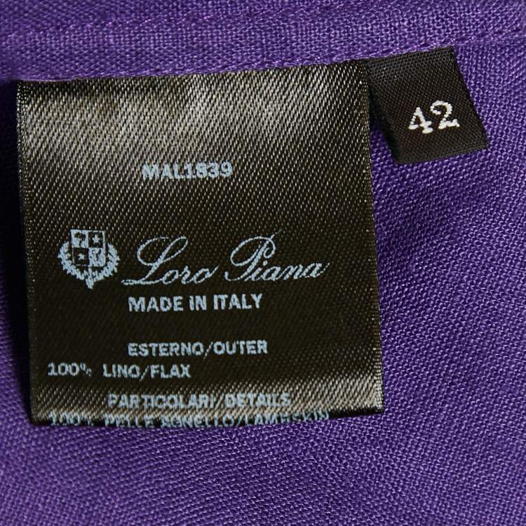 Pre Owned Loro Piana Purple Linen Sleeveless Long Dress M