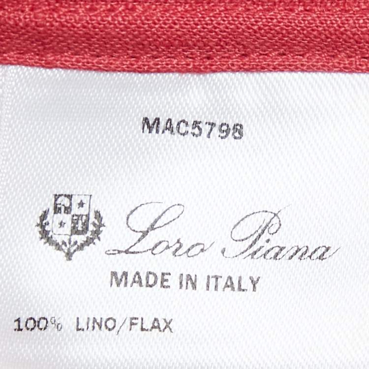 Pre Owned Loro Piana Red Linen Button Front Shirt S
