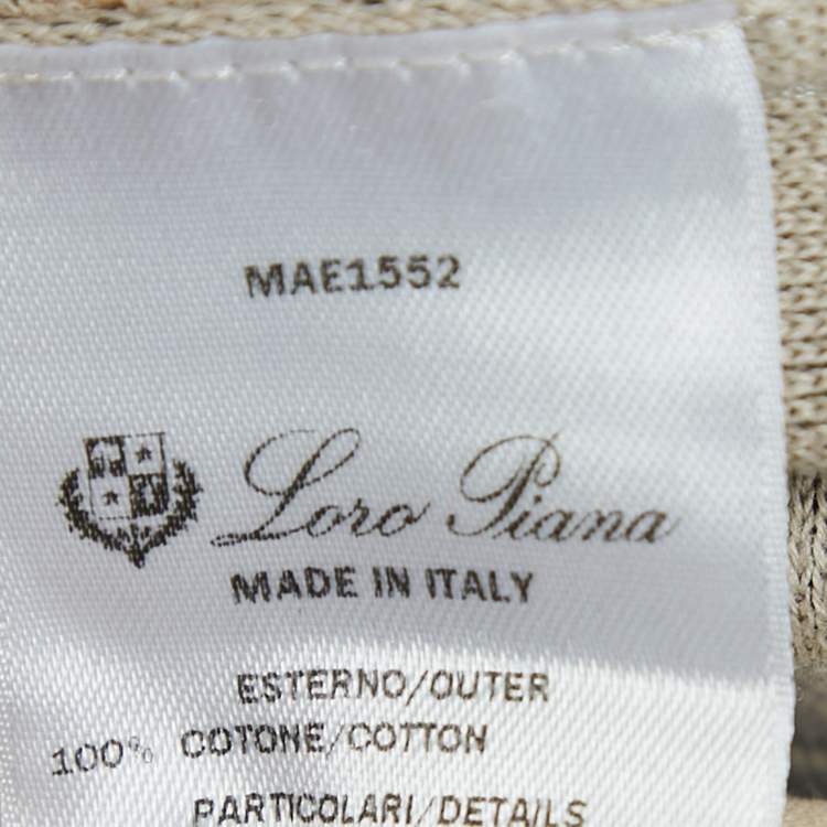 Pre Owned Loro Piana Beige Cotton Knit Contrast Panel Detail Joggers S