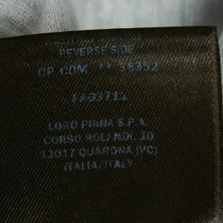 Pre Owned Loro Piana Grey Cotton Round Neck T-Shirt M