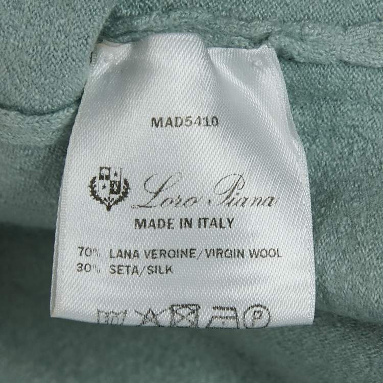 Pre Owned Loro Piana Light Blue Wool Blend Polo T-Shirt XL