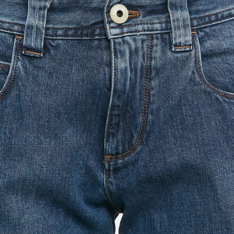 Pre Owned Loro Piana Blue Washed Denim Jeans L Waist 33"