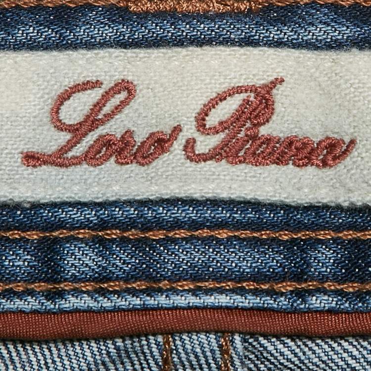 Pre Owned Loro Piana Blue Washed Denim Jeans L Waist 33"