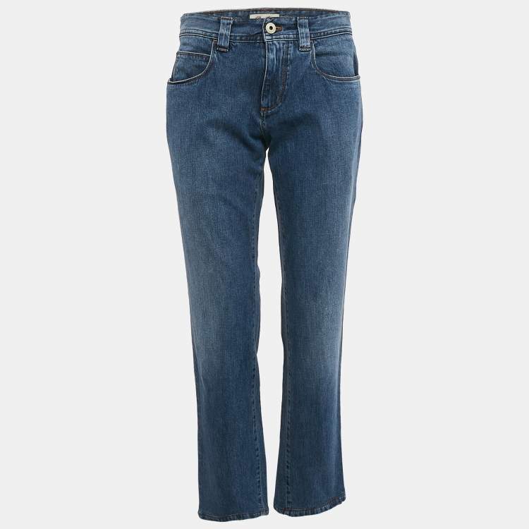 Pre Owned Loro Piana Blue Washed Denim Jeans L Waist 33"