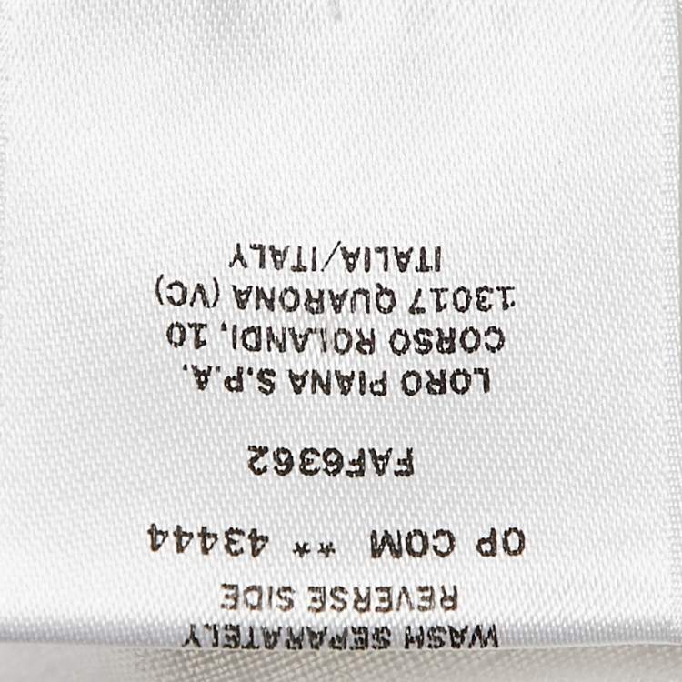Pre Owned Loro Piana White Linen Traveler Zip-Up Jacket S