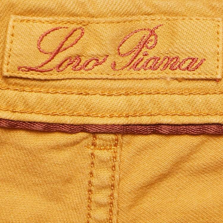 Pre Owned Loro Piana Mustard Yellow Denim Jeans M