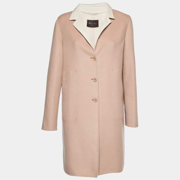Pre Owned Loro Piana Pink Cashmere Single breasted Coat M
