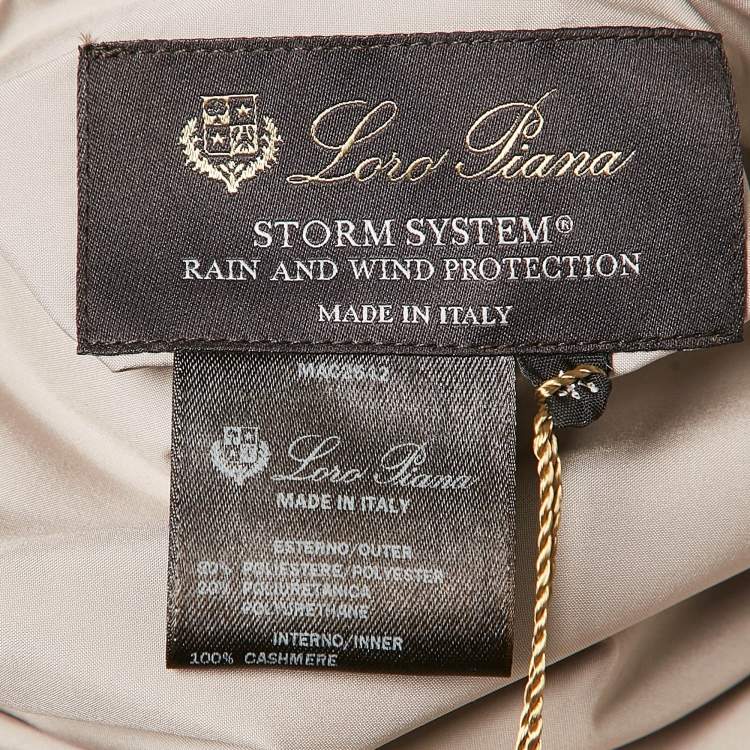 Pre Owned Loro Piana Beige Synthetic Zip-Up Strom System Reversible Hoodie Jacket M
