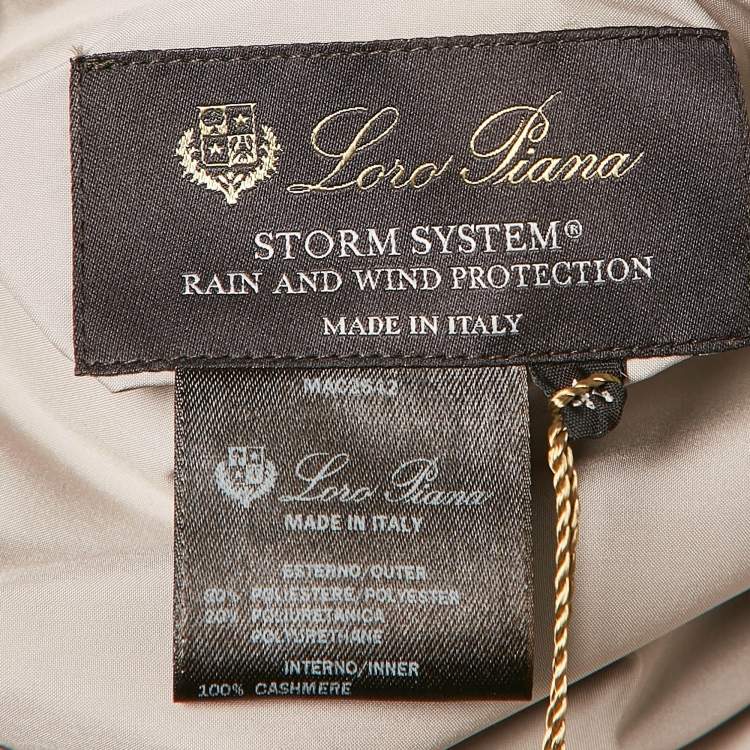 Pre Owned Loro Piana Beige Synthetic Zip-Up Strom System Reversible Hoodie Jacket M