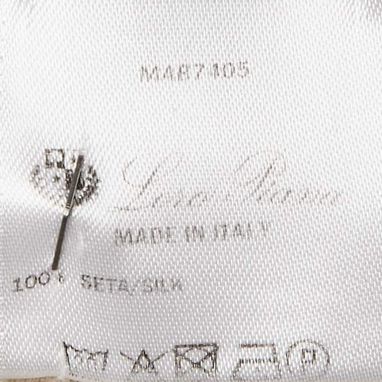 Pre Owned Loro Piana Light Beige Rib Knit Silk Top S